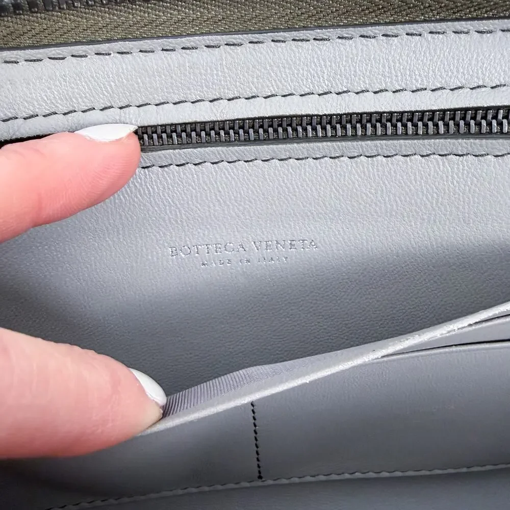 Bottega Veneta Zip Around Intrecciato Weave Leather Continental Wallet